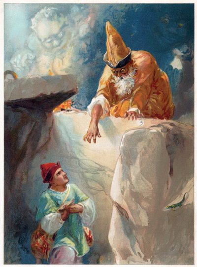 Aladdin en de Tovenaar, illustratie uit 