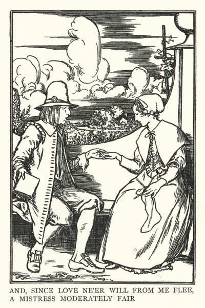 En, aangezien liefde nooit van mij zal vluchten, een minnares matig mooi door Robert Anning Bell