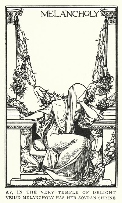 Illustratie voor Gedichten van John Keats: Melancholie (litho) door Robert Anning Bell