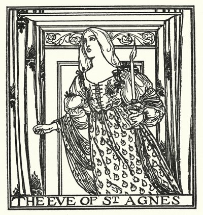 Illustratie voor Gedichten van John Keats: De vooravond van Sint Agnes door Robert Anning Bell