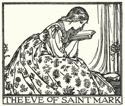 Illustratie voor Gedichten van John Keats: De Avond van St. Mark door Robert Anning Bell