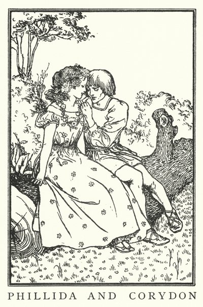 Phillida en Corydon door Robert Anning Bell