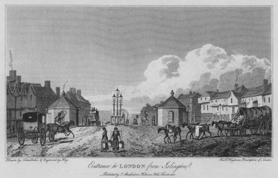 Ingang naar Londen vanuit Islington door Robert Blemell (after) Schnebbelie