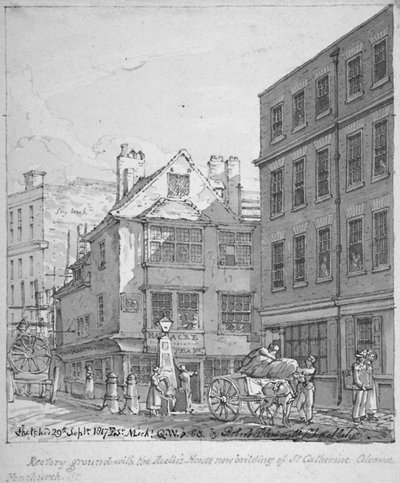 St Katherine Coleman Pastorie, Fenchurch Street, City of London, 1817 door Robert Blemmell Schnebbelie