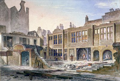 Uitzicht op de sloop van Winchester Place, Londen, 1839 door Robert Blemmell Schnebbelie