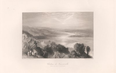 Chateau de Tancarville, met stad Quilleboeuf door Robert Brandard