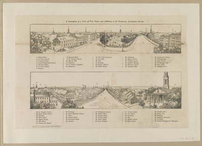 Een beschrijving van een uitzicht op New York, nu tentoongesteld in het Panorama, Leicester Square door Robert Burford