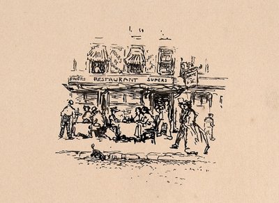 Waar we dineerden in het Quartier Latin, Parijs, in 1896 door Robert Cozad Henri