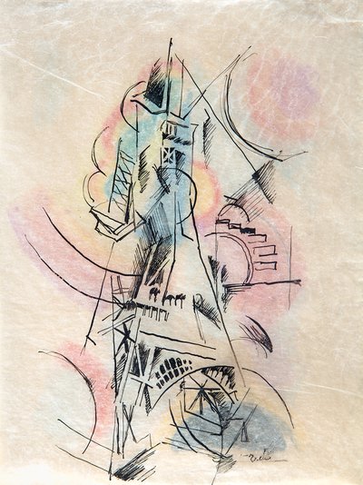 Studie voor de Eiffeltoren door Robert Delaunay