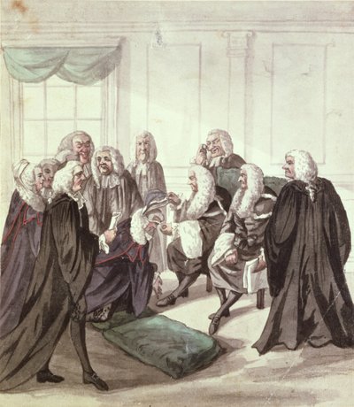 Een Glimp van Westminster Hall bij een Beroep van Advocaten, 18e eeuw door Robert Dighton