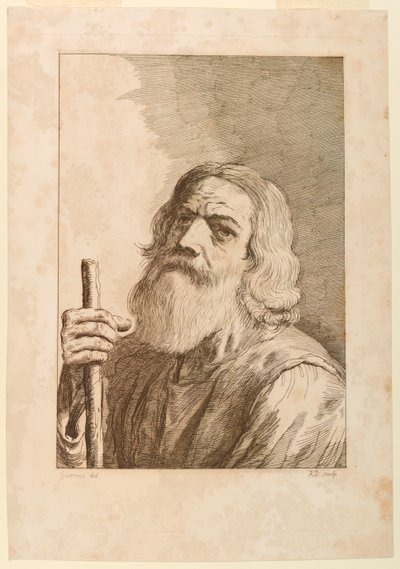 Oude Man met een Staf door Robert Dighton