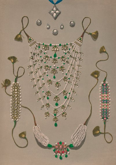 Kruis hanger broches & oorbellen, suite van Indiase ornamenten, 1863 door Robert Dudley