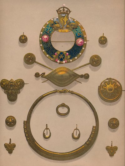 Gouden Sieraden en Broche, 1863 door Robert Dudley