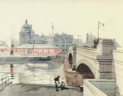 Glasgow: George V Bridge (kleurenlitho) door Robert Eadie