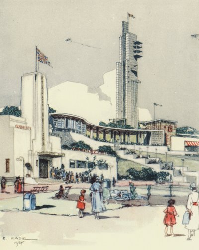Glasgow: De tentoonstelling (kleurenlitho) door Robert Eadie