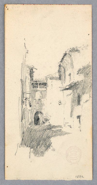 Tekening, Straatbeeld, 1882 door Robert Frederick Blum