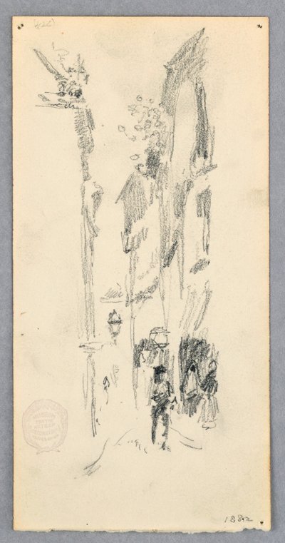 Tekening, Straatbeeld, Venetië, 1882 door Robert Frederick Blum