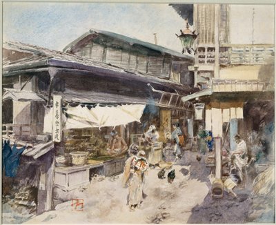 Straatbeeld in Ikao, Japan (aquarel) door Robert Frederick Blum
