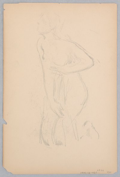 Studie voor een knielende vrouw, “Vintage Festival,” Mendelssohn Glee Club, New York door Robert Frederick Blum