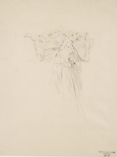 Studie van draperie voor Moods to Music muurschildering door Robert Frederick Blum