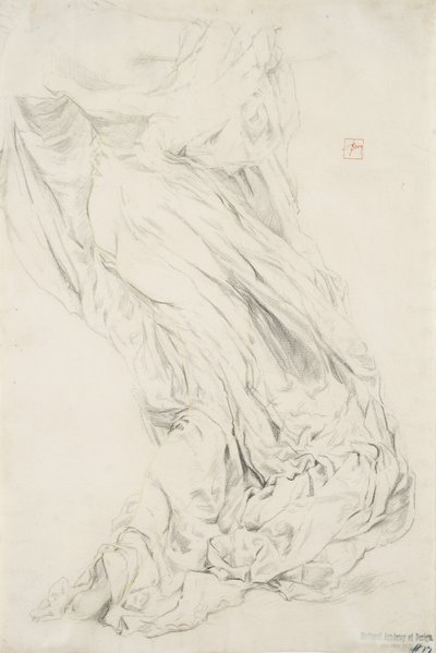 Studie van draperie voor Moods to Music muurschildering door Robert Frederick Blum