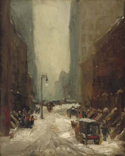 Sneeuw in New York, 1902 door Robert Henri