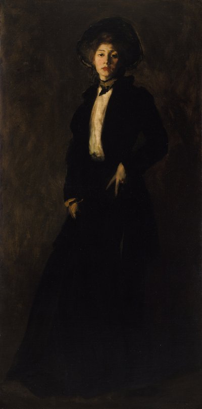 Jonge vrouw in het zwart door Robert Henri