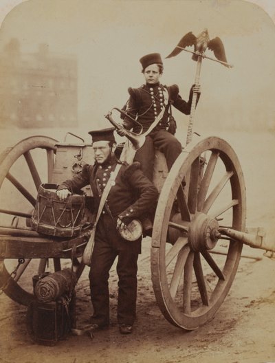Trompetters Gritten en Lang, Koninklijke Artillerie, 1856 door Robert Howlett