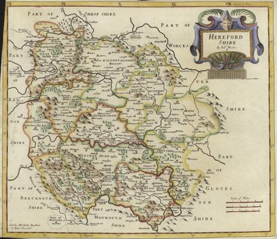 Kaart van Herfordshire door Robert Morden