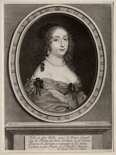 Marie Louise de Gonzague, koningin van Polen door Robert Nanteuil
