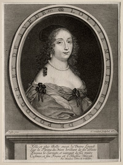 Marie Louise de Gonzague, koningin van Polen, 1653 door Robert Nanteuil