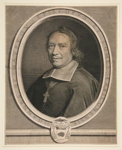 Portret van Jean de Maupeou, Bisschop en Graaf van Chalons-sur-Saone door Robert Nanteuil