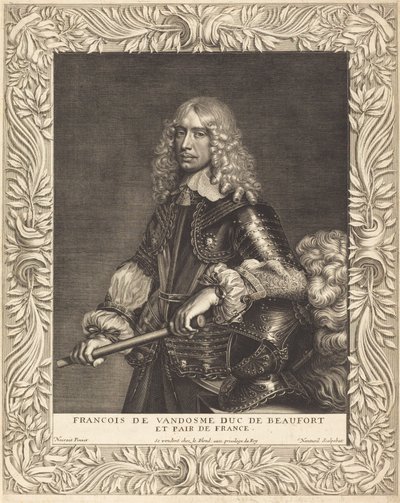 Francois, Hertog van Beaufort door Robert Nanteuil after Jean Nocret