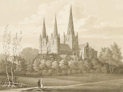 Lichfield Cathedral - West Zuidwestelijke Aanblik door Robert Noyes