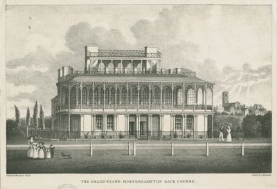 Wolverhampton - Grand Stand bij Renbaan: lithografie, nd [midden 19e eeuw] door Robert Noyes