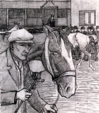 Paardenmarkt bij de Barbican door Robert Polhill Bevan