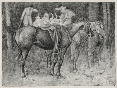Jachtscène door Robert Polhill Bevan