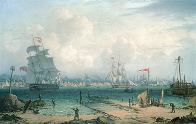 Uitzicht op Liverpool, vanuit Cheshire door Robert Salmon