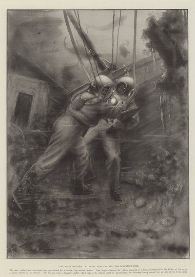 De Witte Heide, in het Drury Lane Theatre, het onderzeese duel door Robert Sauber