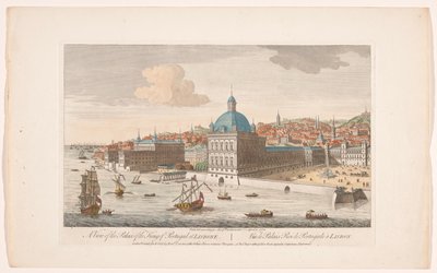 Gezicht op het Koninklijk Paleis te Lissabon (Madrid en Lissabon) door Robert Sayer
