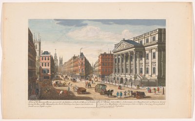 Gezicht op het Mansion House te Londen (Londen) door Robert Sayer