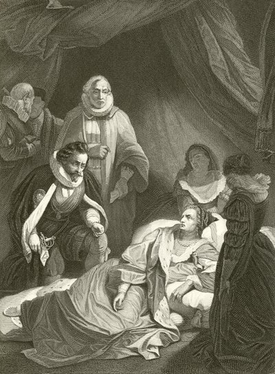 Laatste uren van koningin Elizabeth door Robert Smirke