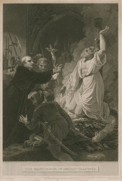 De marteldood van aartsbisschop Cranmer door Robert Smirke