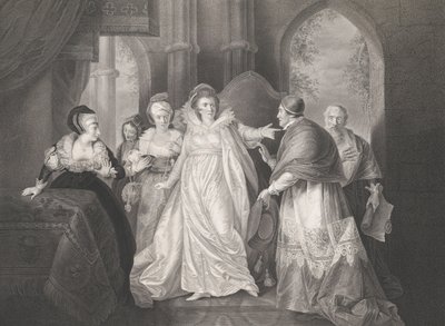 Koningin Catherine, Kardinaal Wolsey en Kardinaal Campeius, voor het eerst gepubliceerd 1796, heruitgegeven 1852 door Robert Thew