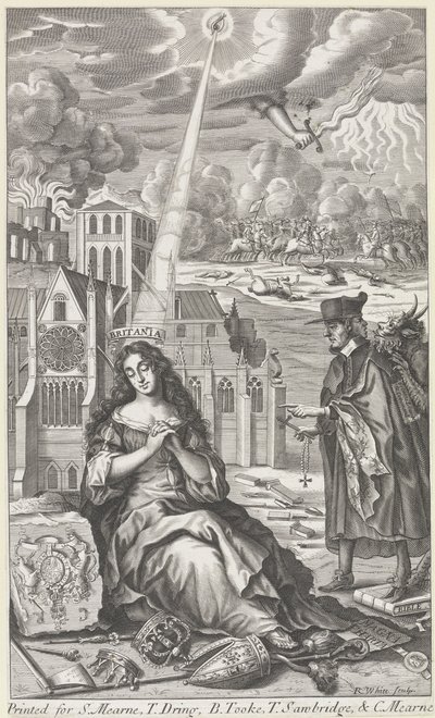 Britannia huilt om de staat van het land, 1682 door Robert White