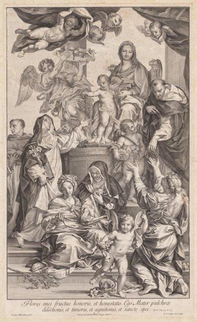 Maagd en kind met heiligen door Robert van Audenaerd