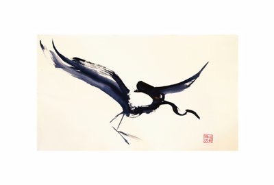 Vliegende inktkraanvogel door RodMacIver