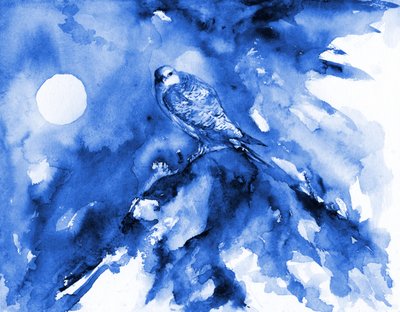 Blauwe valk bij maanlicht door RodMacIver