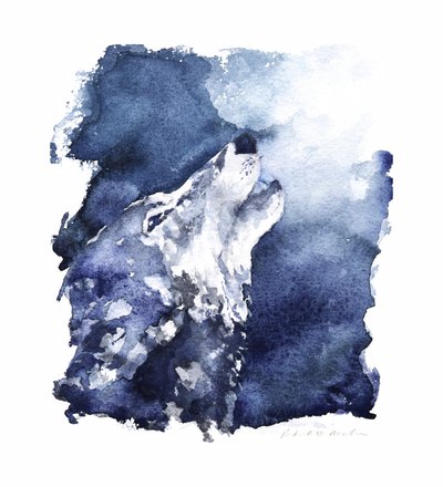 Het gehuil van de wolf bij maanlicht door RodMacIver