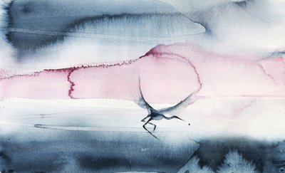 Roze lucht, vogels in vlucht door RodMacIver